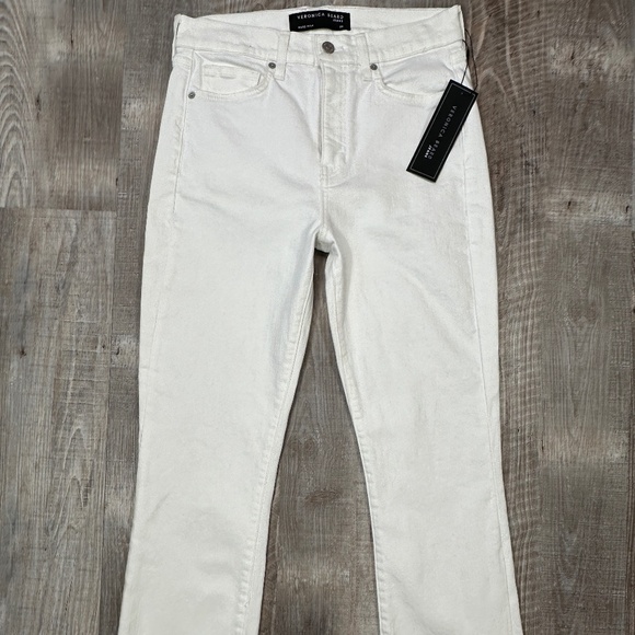 NWT Veronica Beard Women's High Rise Carly Kick Flare Jeans White Size 29 Denim - Picture 4 of 15